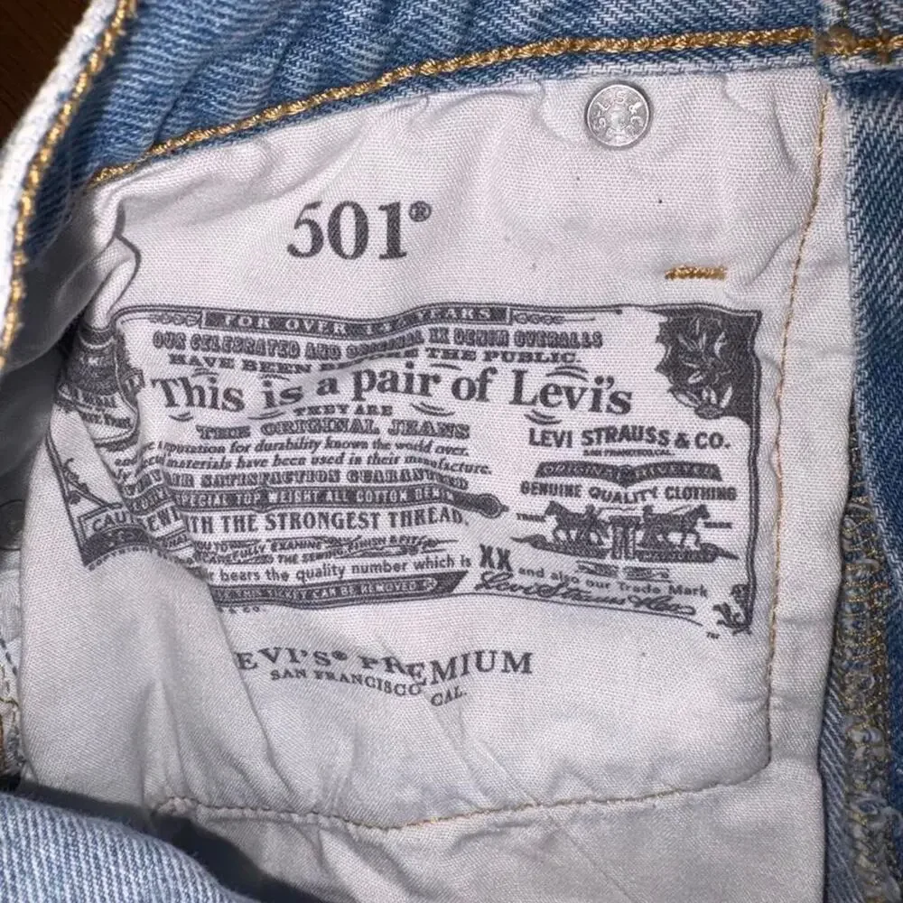 Levis 501 blue denim shorts